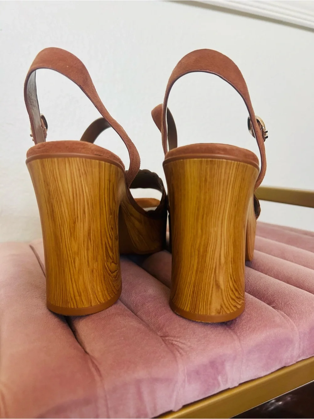 Suede Platform Slingback Sandals